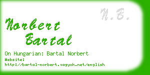 norbert bartal business card